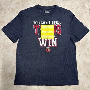 Asspizza Revived Supreme Triple Box Logo Minnesota Twins T-Shirt